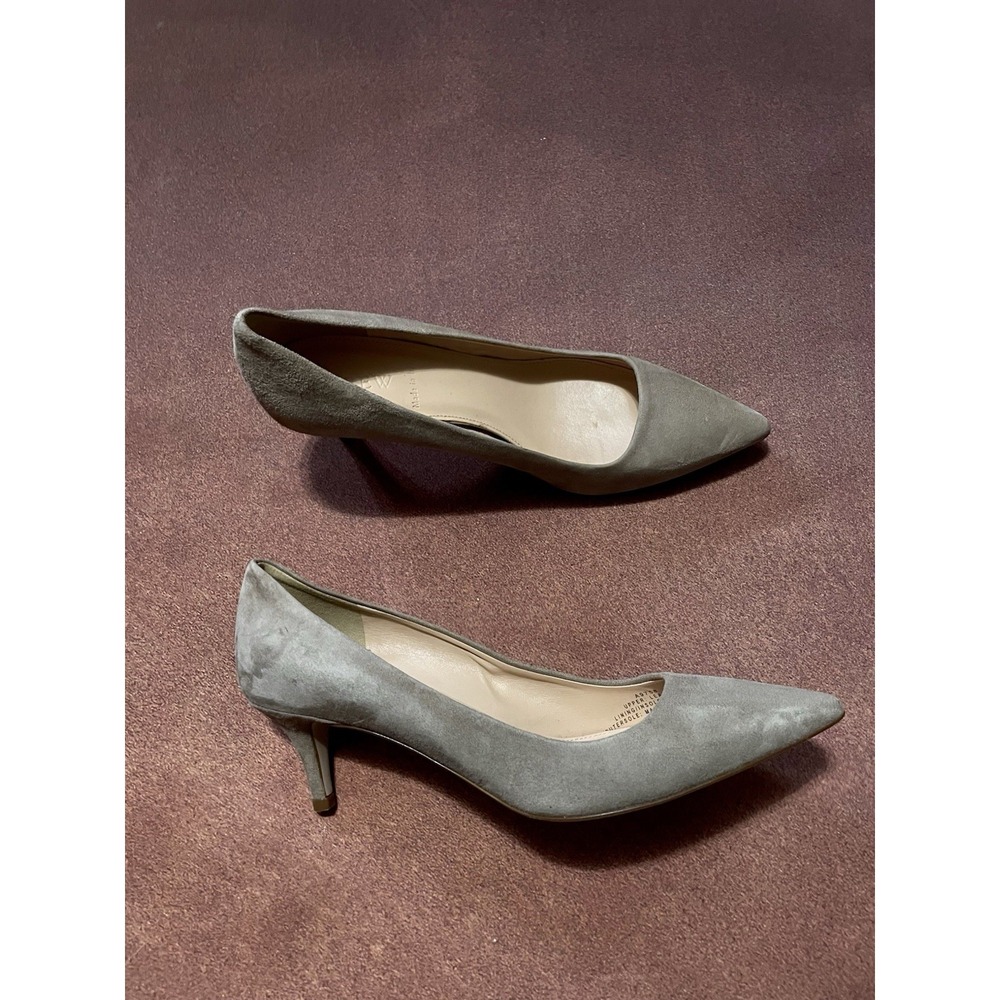 J Crew Dulci Suede Kitten Heels Shoes $198 Kraft Brown (Grey ) Size 7 Classic